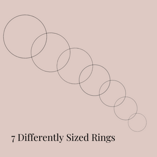 We offer 7 differently sized rings in this kit, the image shows 7 different circles to denote this.