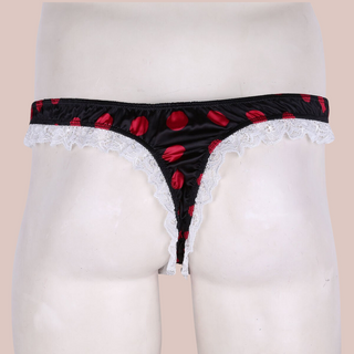 A rear view of The Dotty For Tanga panties