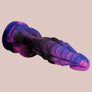 An angled view of the Monster Force Dildo lying down, this gives yet another angle showing the detail in the body.