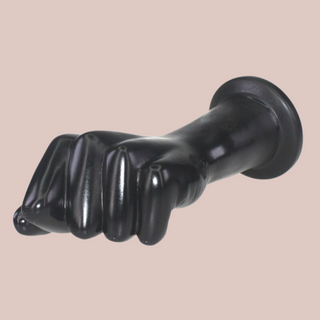 An angled view of the 8" Extreme Fist anal plug / dildo from House Of chastity.