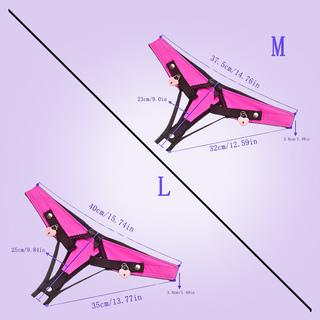 The dimensions of the medium and large chastity belts