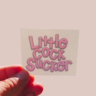 The Little Cock Sucker temporary tattoo shown on its base, it has been flipped for the image.