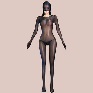 Nylon Body Suit With Hood