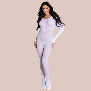 The Nylon Body Stocking shown here in white.