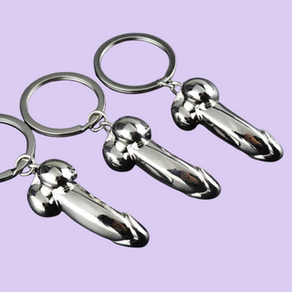 A trio of penis key rings you can see the definition of the penis and ball design.