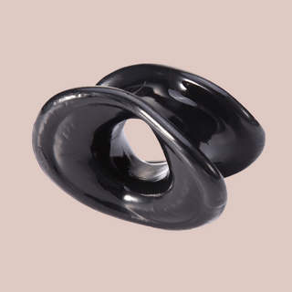 A side view of the silicone ball stretcher, it is shown in unstretched form.