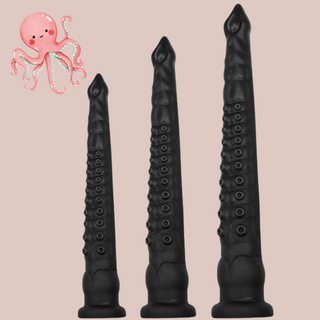 An image of all 3 sizes of Octopus Skin Silicone Dildo from House Of Chastity