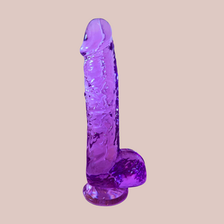 The straight Jelly Dildo in purple.