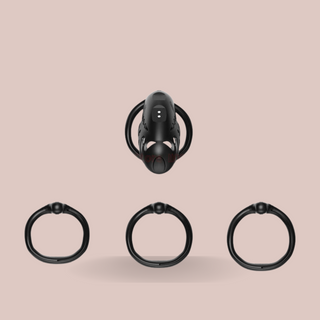 The Sevanda Nautilus E-stim chastity cage from House Of Chastity comes with 3 different base rings 50mm, 52mm and 55mm.