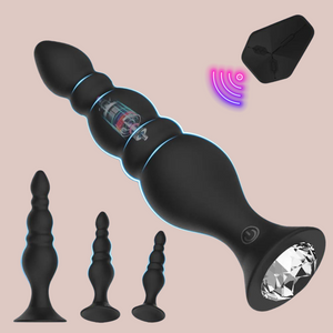 Wireless Remote Control Beaded Long Length Anal Massager Set