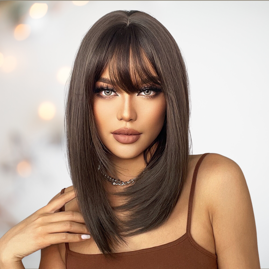 Long brown wig outlet uk